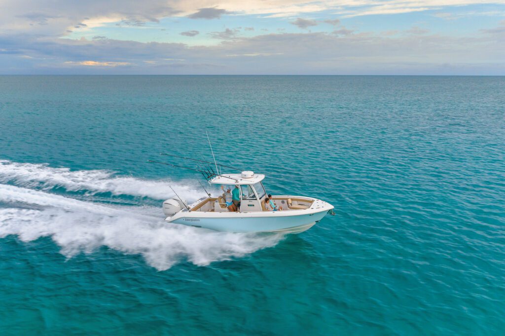 Center console running offshore